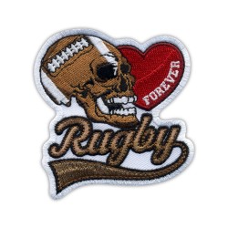 RUGBY FOREVER with heart and skull