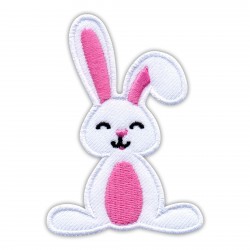 White BUNNY with pink tummy