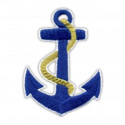 Anchor with gold rope - iron on