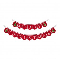Merry Christmas Garland with christmas tree - Banner 18 pieces, 50"